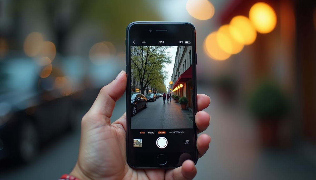Close-up view of a smartphone showing a vibrant social media video